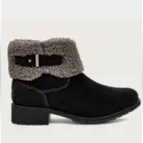 Ugg Harrison Cuff Winter Boots Black Suede, Size 8.5, NWT no box - Picture 3 of 12